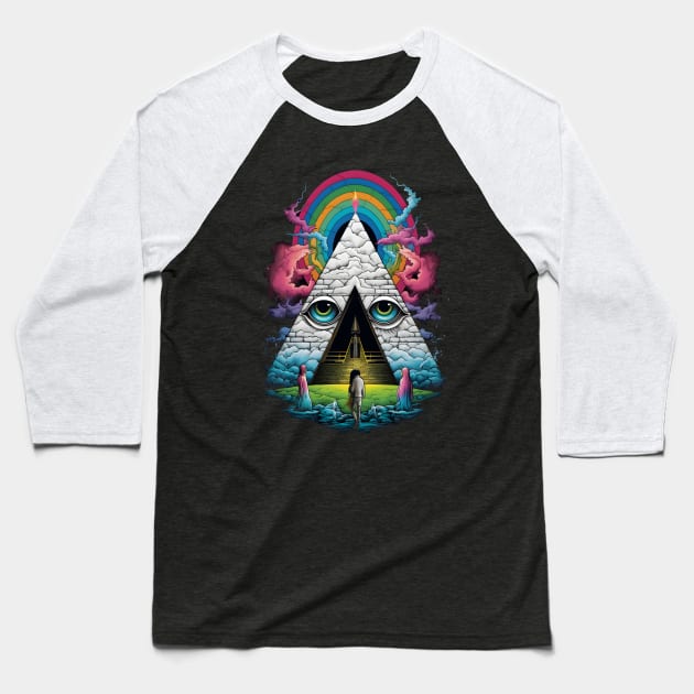 Psychedelic Echoes - Pink Floyd Tribute Baseball T-Shirt by TooplesArt